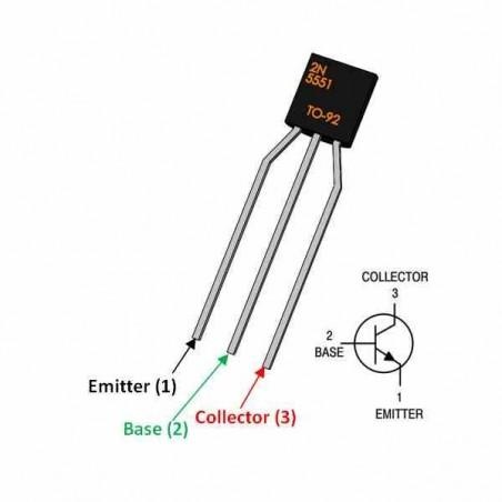  2N5551 Pin Configuration and Terminal Functions